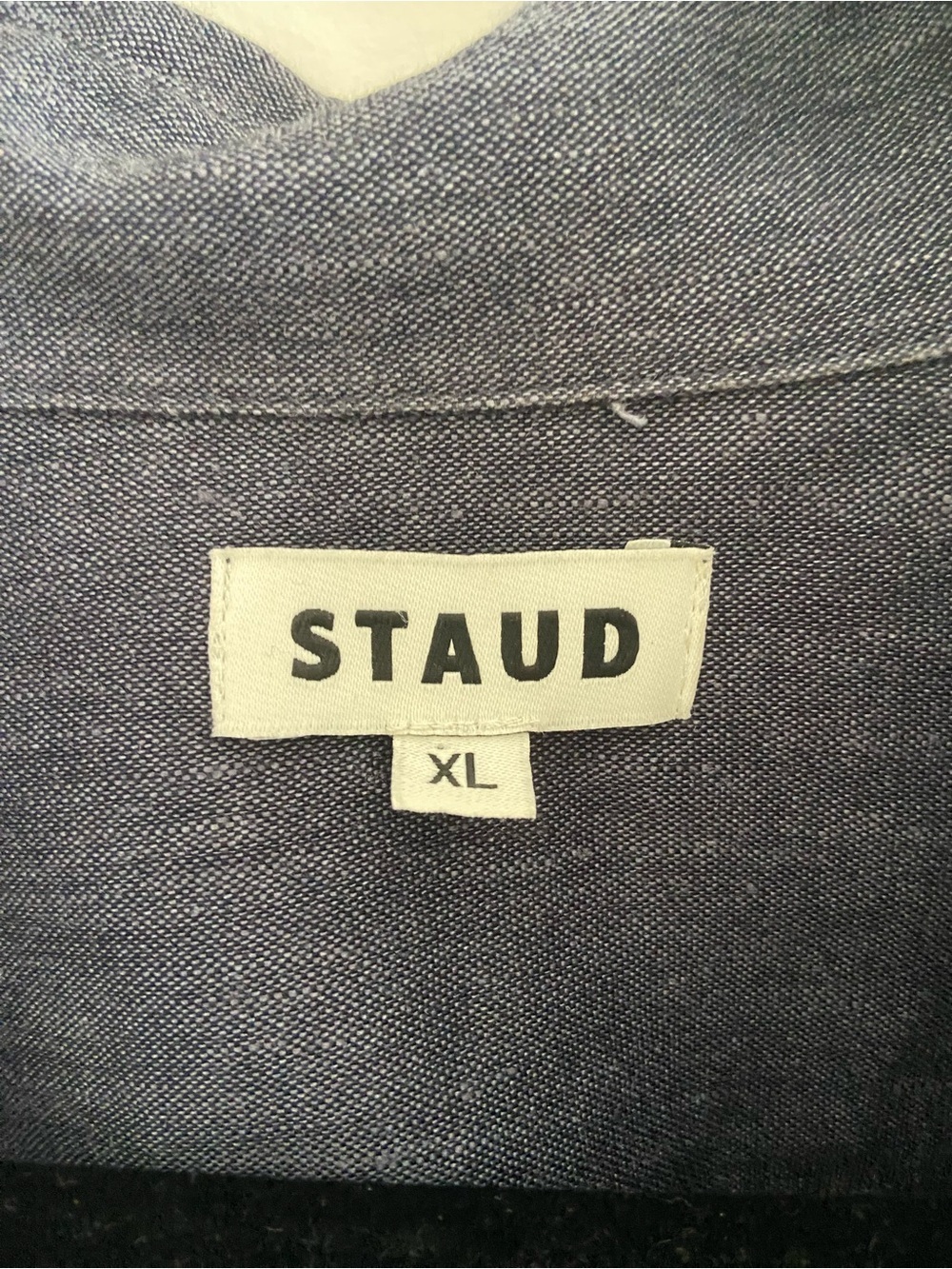 STAUD Lisa Linen Blend Crop Top Charcoal Gray Tie Front Button Up Size XL - Picture 5 of 8